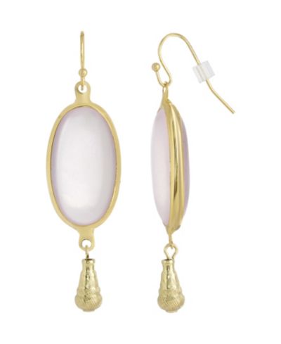 Серьги-подвески 2028 Oval Drop, золотистые и розовые