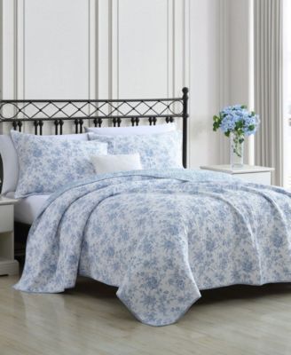 Laura Ashley Walled Garden Reversible 3 Piece Quilt Set, Full/Queen