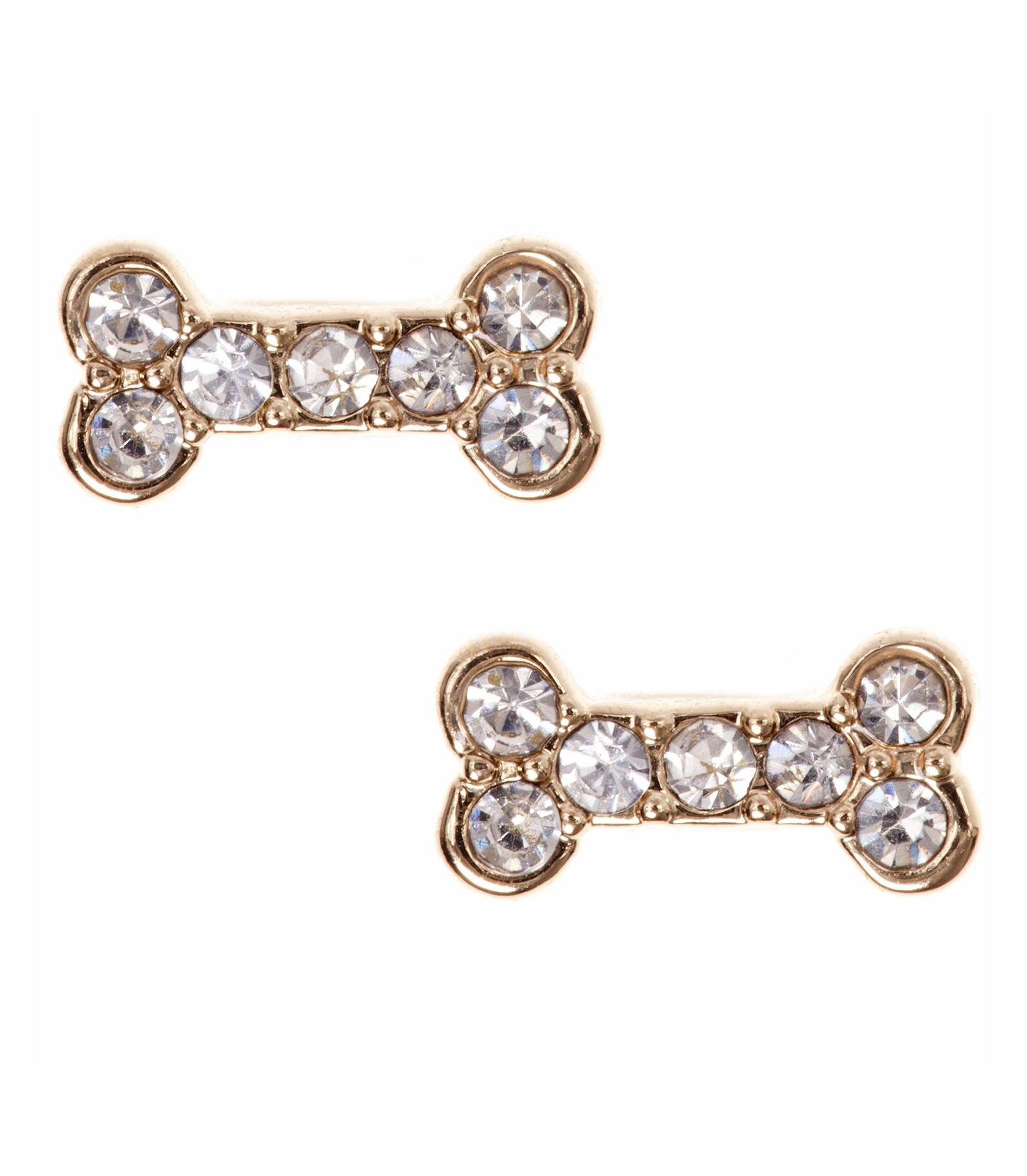 Серьга-гвоздик Pave Bone от Pet Friends Jewelry