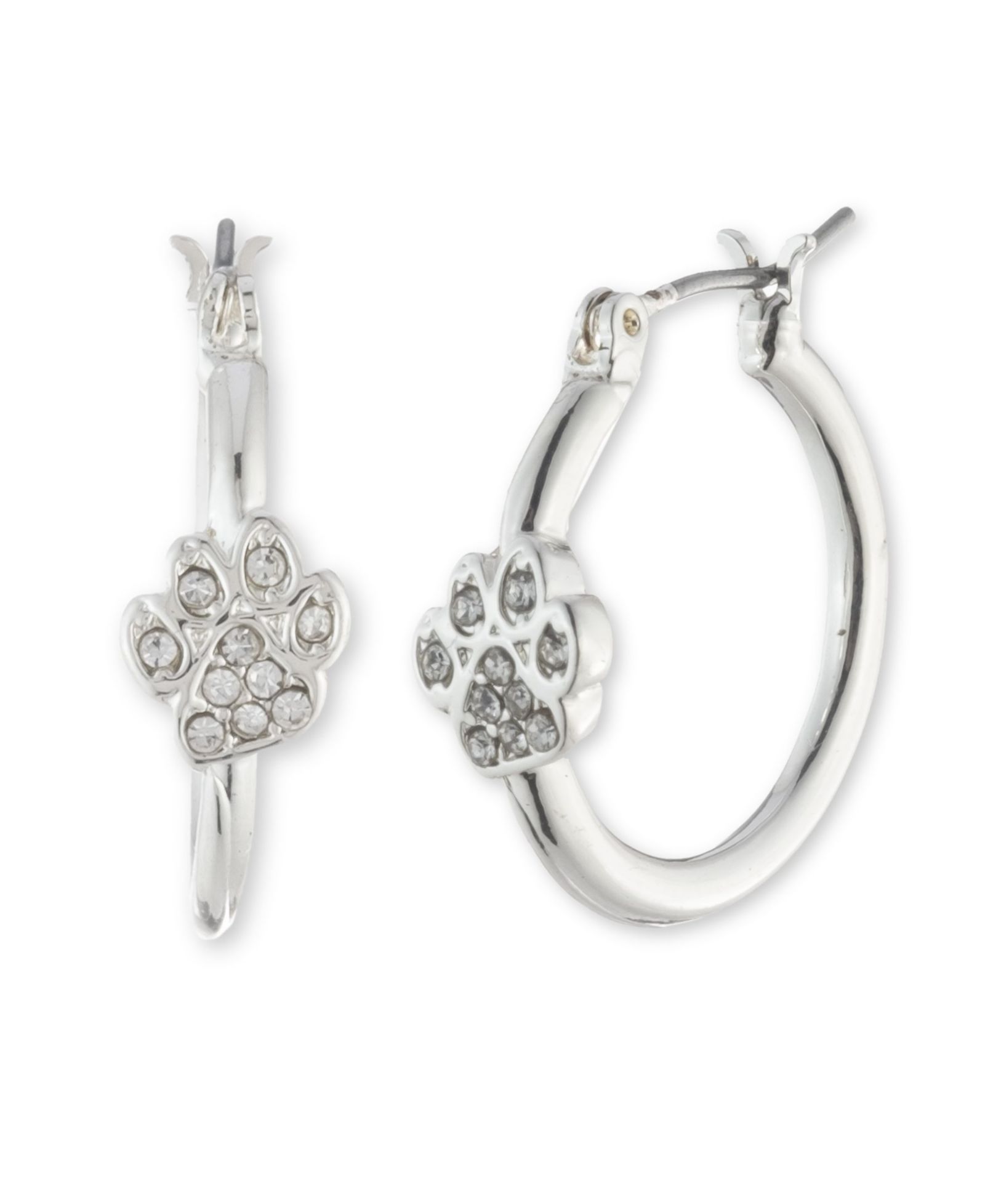 Pet Friends Jewelry Pave Paw Hoop Earring