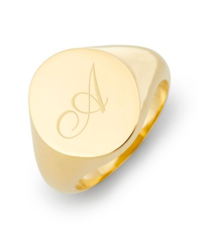 Золоченое кольцо brook & york Claire Initial Signet