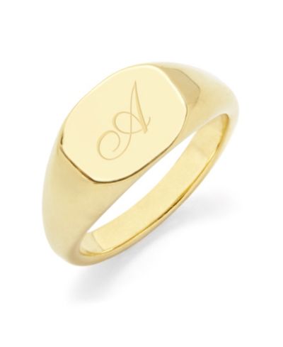 brook & york кольцо Reagan Initial Signet Gold-Plated