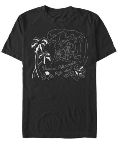 Fifth Sun Мужская футболка с коротким рукавом Stitch Surf Line Art