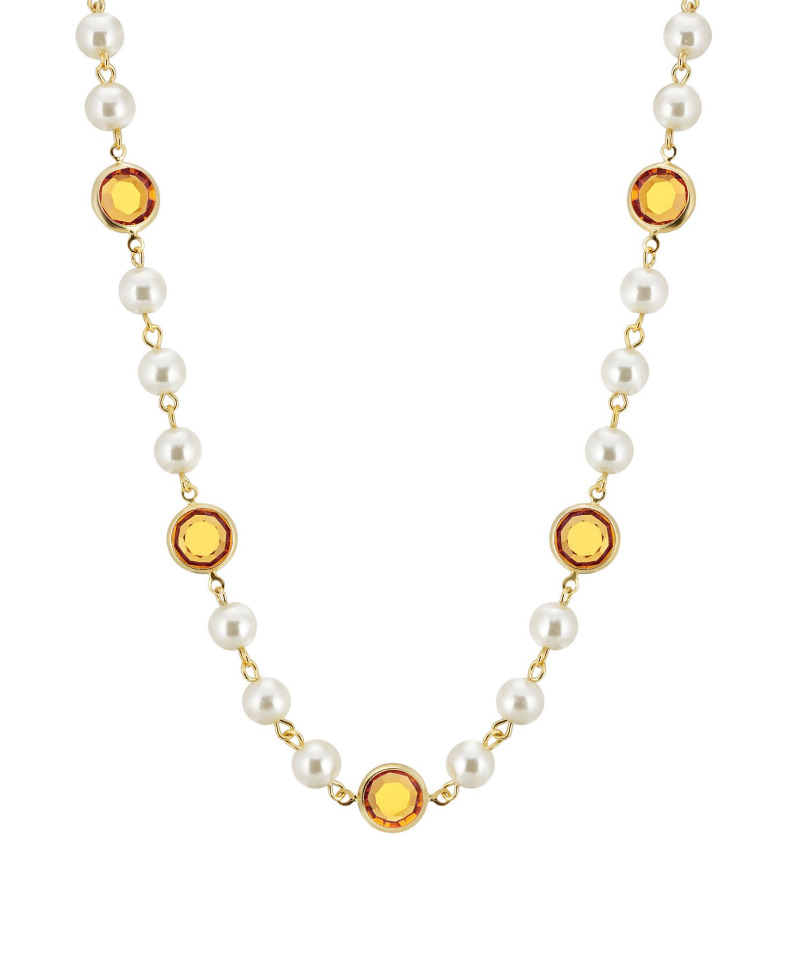 2028 ожерелье с имитацией жемчуга Gold-Tone 16" регулируемое