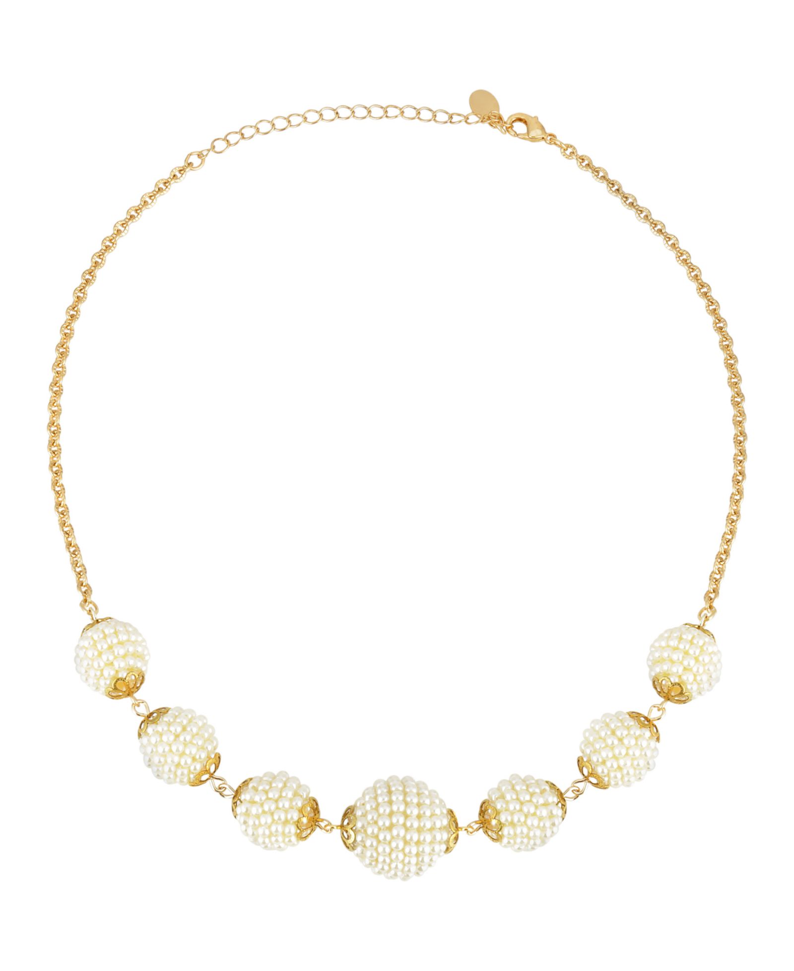 2028 Gold-Tone Multi Round Faux Seeded Ball 16" Adjustable Necklace