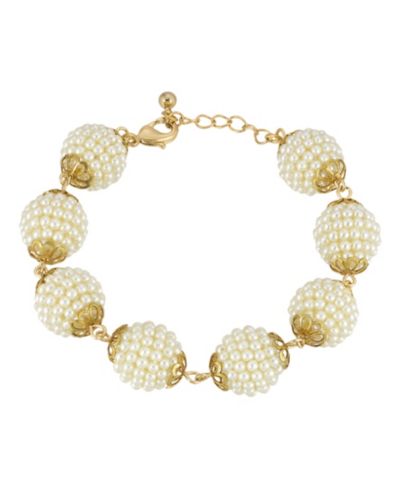 Браслет 2028 Gold-Tone Multi Round Imitation Pearl Ball