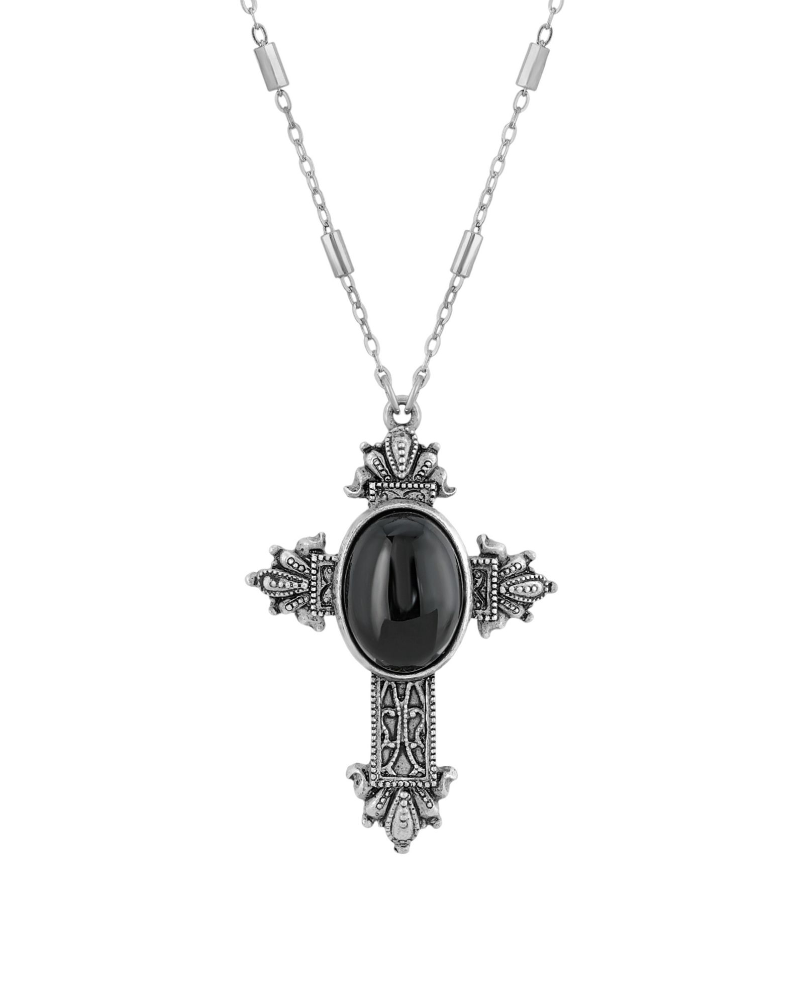 Ожерелье Symbols of Faith с подвеской в виде ониксового креста, 28"
