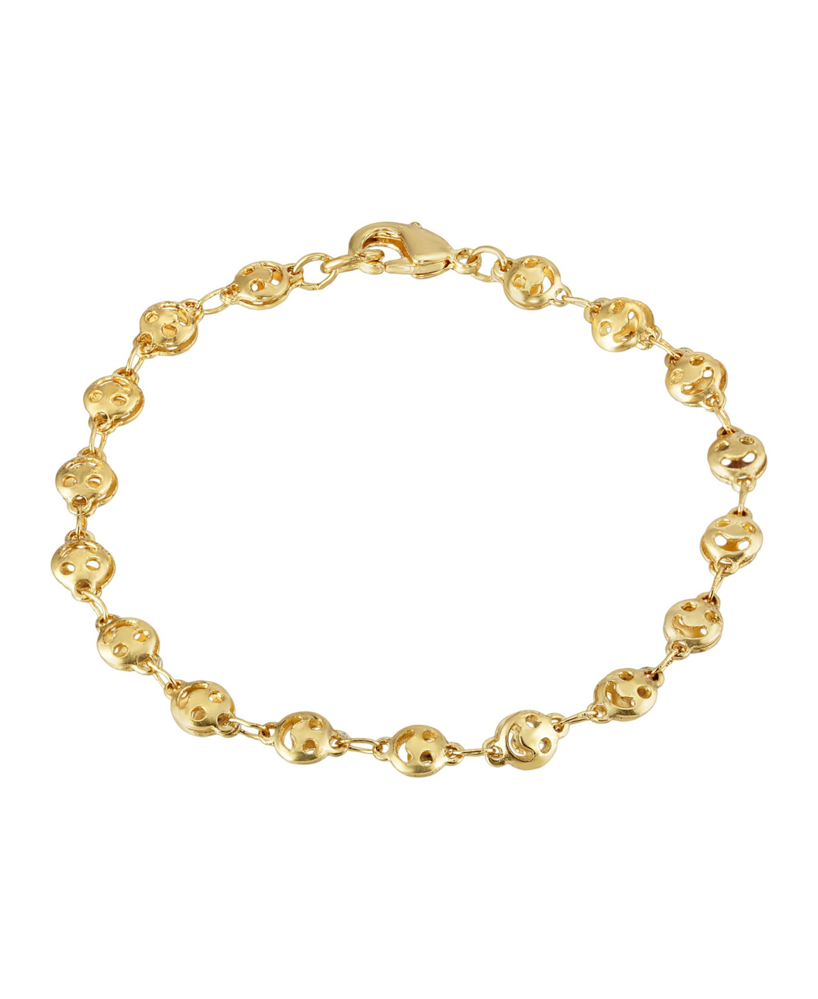 2028 Gold-Tone Happy Face Chain Bracelet