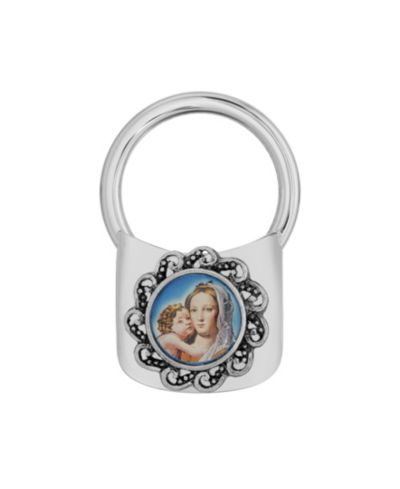 Брелок Symbols of Faith Silver-Tone Mary and Child Decal Key Fob