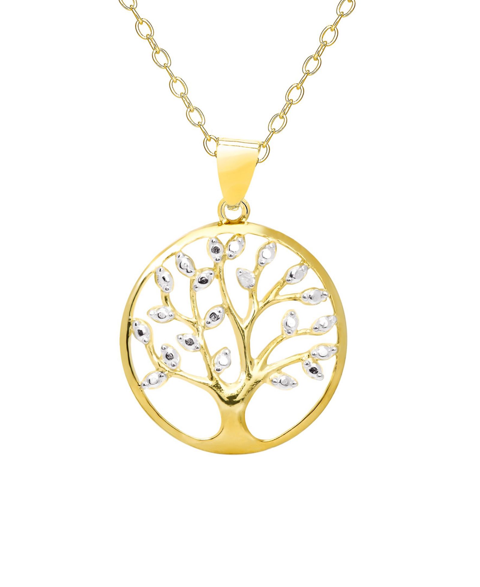 Подвеска-ожерелье Macy's Diamond Accent Gold-plated Tree of Life