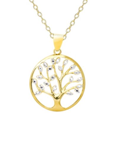 Подвеска-ожерелье Macy's Diamond Accent Gold-plated Tree of Life