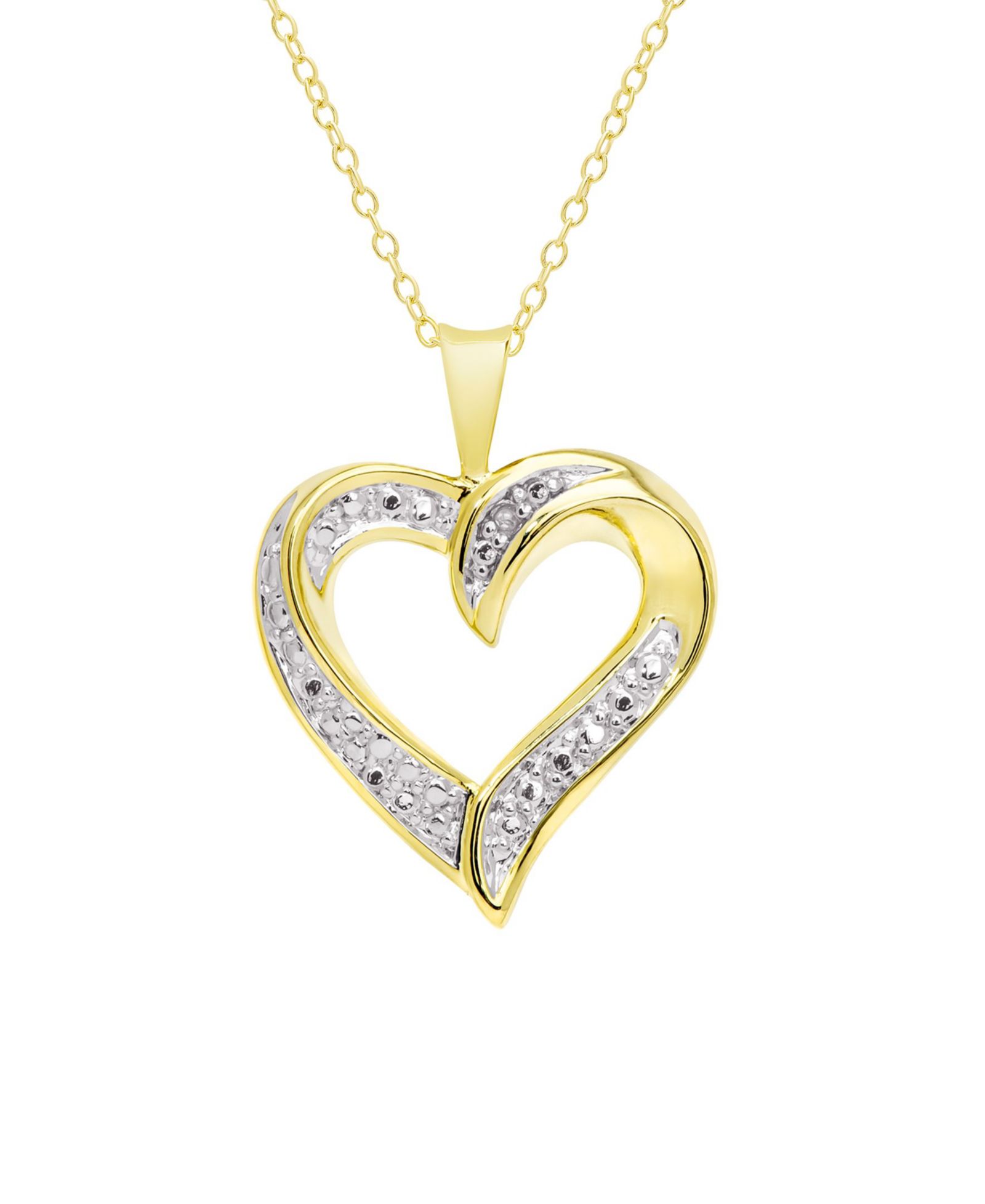 Подвеска-кулон Macy's Diamond Accent Gold-plated Open Heart