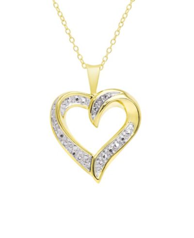 Подвеска-кулон Macy's Diamond Accent Gold-plated Open Heart