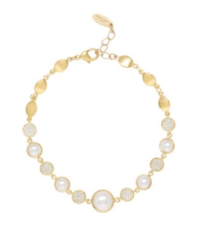 Браслет ETTIKA 18K Gold Imitation Pearl Globe Trotter Women's Anklet