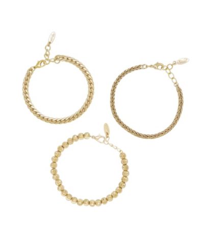 ETTIKA классический набор женских браслетов с напылением 18K Gold, 3 шт.