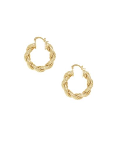 ETTIKA 18K Gold Modern Day Twist Women's Hoop Earrings