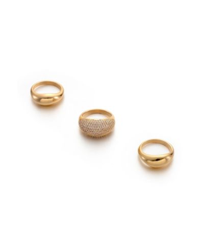 ETTIKA 18K Gold Timeless Glamour Ring Set