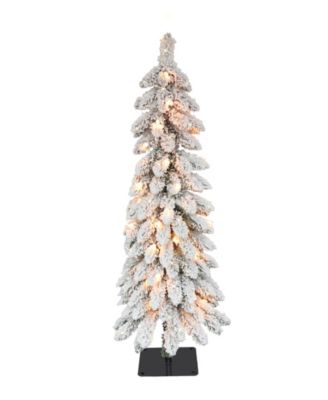 Искусственная елка Puleo 4' Pre-Lit Flocked Alpine Pencil