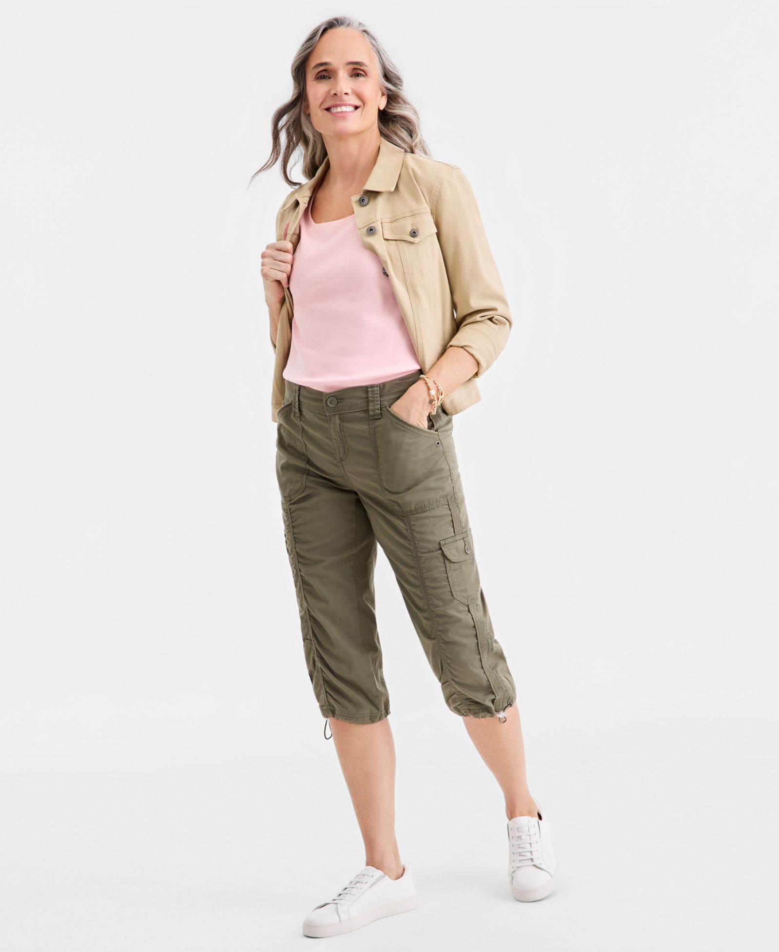 Женские брюки Style & Co Mid-Rise Cargo Capri