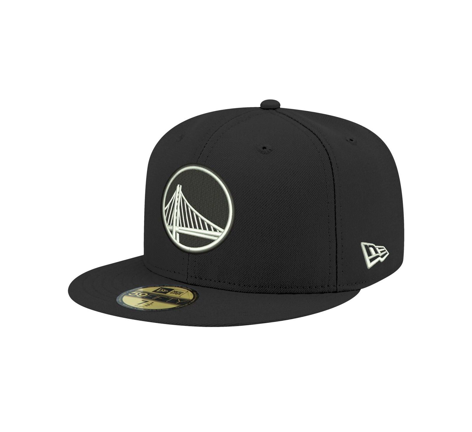 Men's New Era Black Golden State Warriors Black and White 59FIFTY Fitted Hat