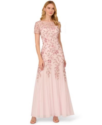 Женское вечернее платье Adrianna Papell Floral-Beaded Gown