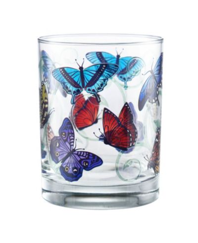 Culver Butterflies DOF Glass, Set of 4