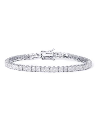 Браслет с фианитами Cubic Zirconia Square Link в серебристом покрытии