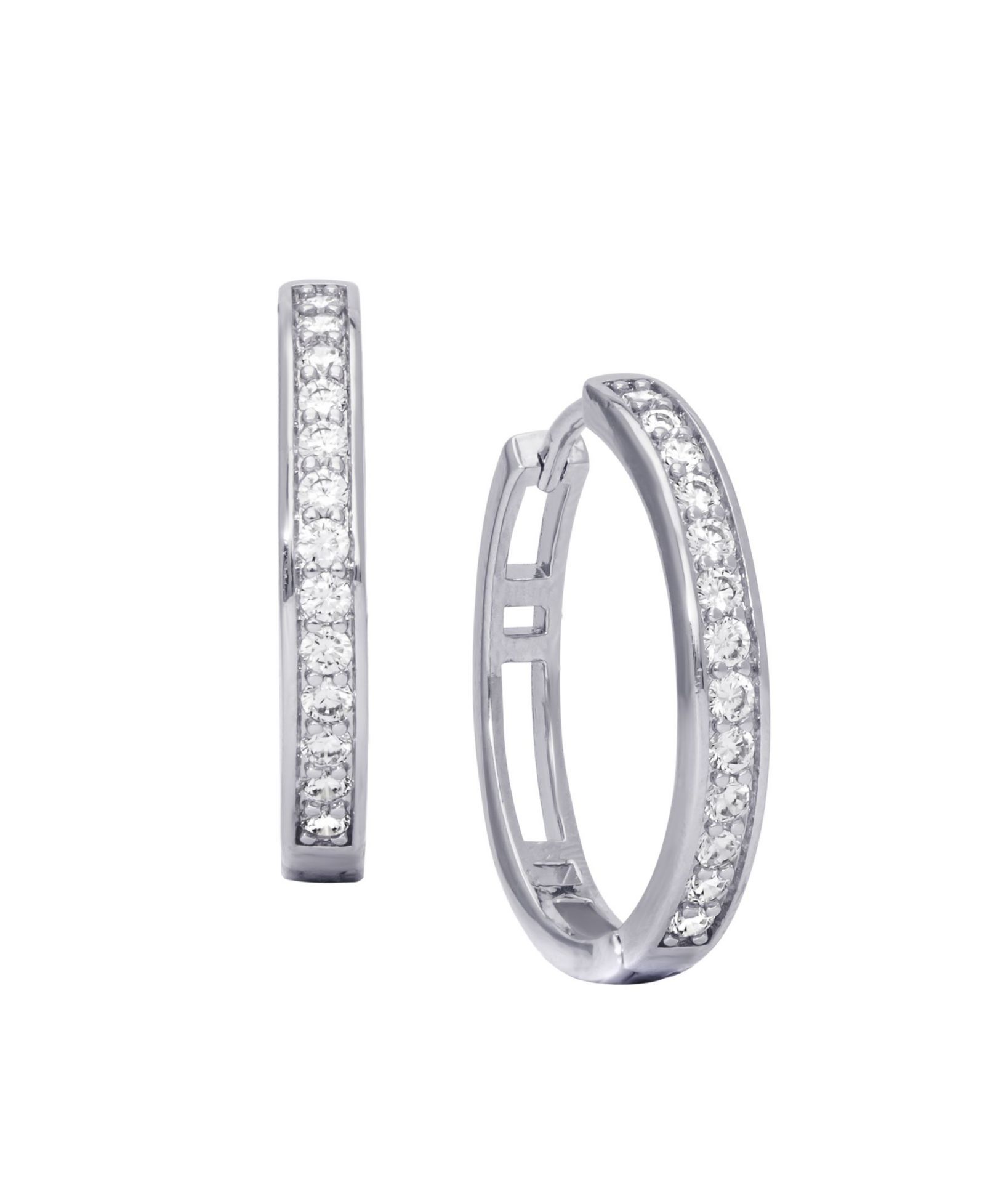 Серьги-кольца Macy's Cubic Zirconia Pave Round