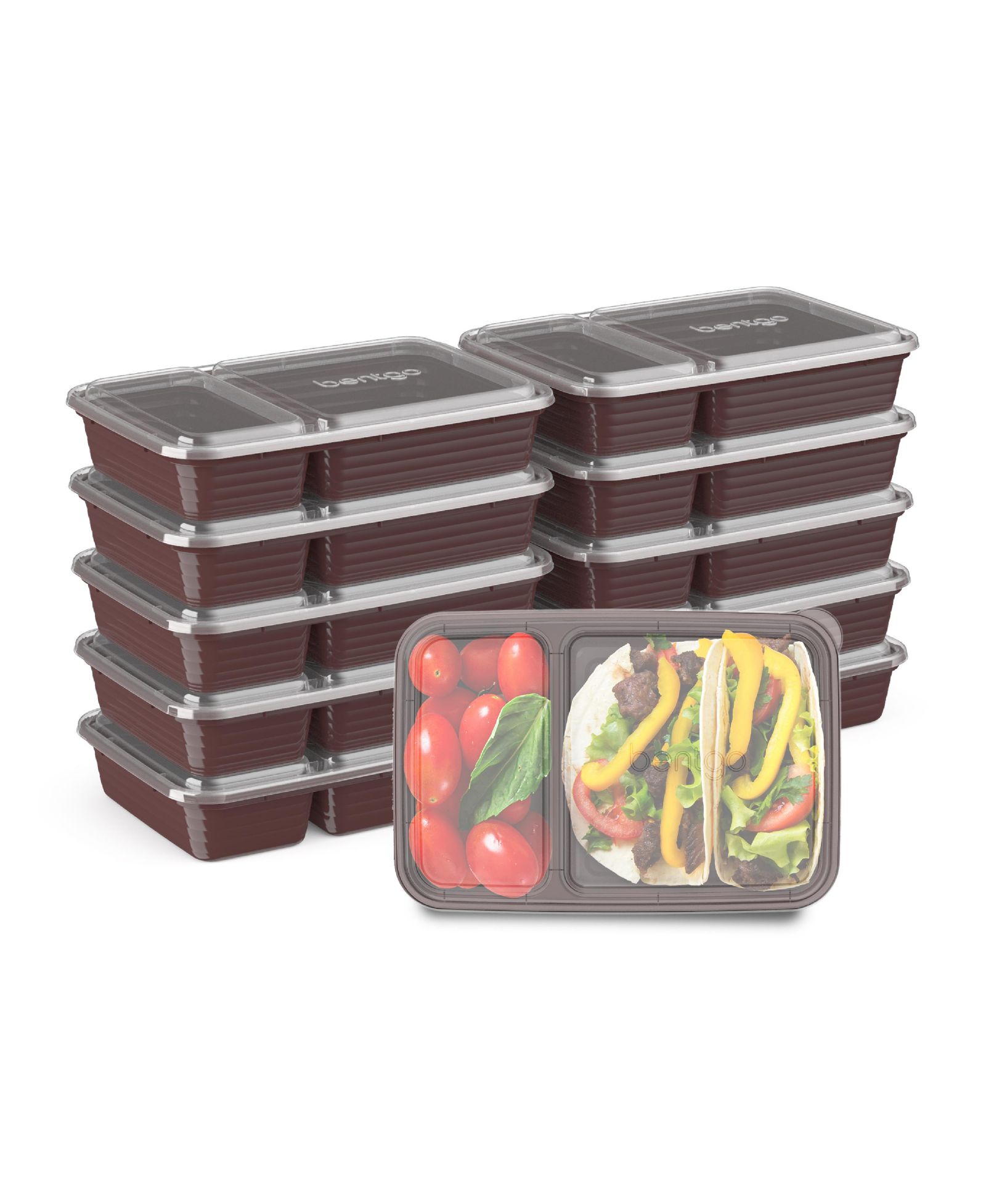 Контейнеры для хранения еды Bentgo Food Prep, 2 отделения, 10 шт.