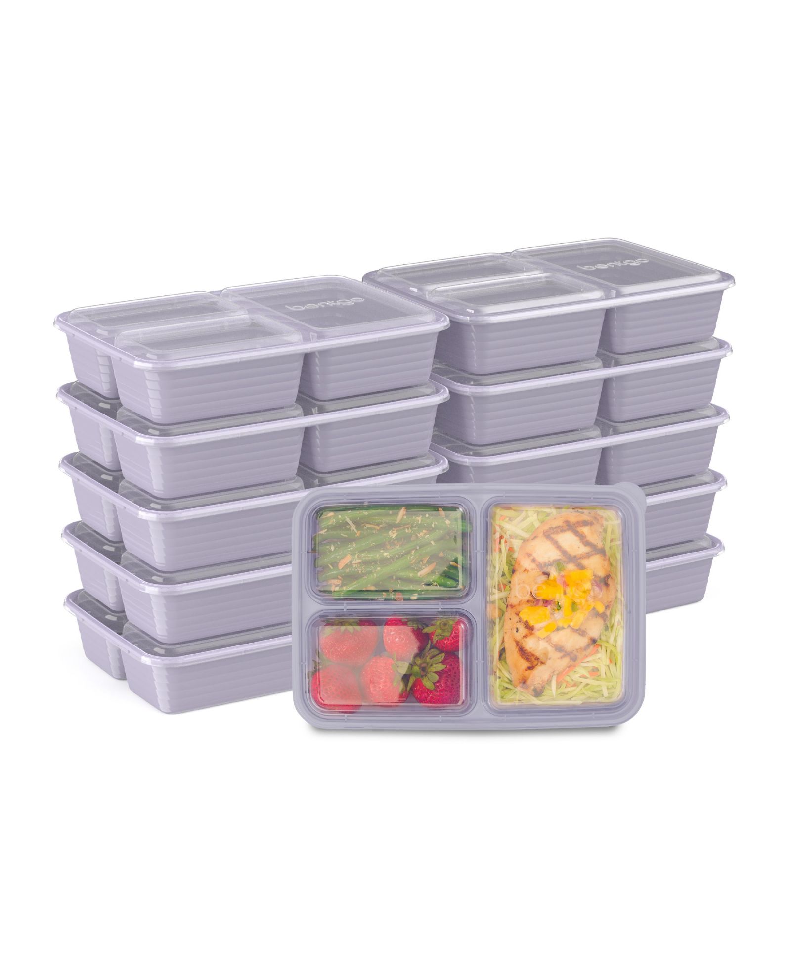 Bentgo Food Prep 3-Compartment Food Storage Containers, Pack of 10