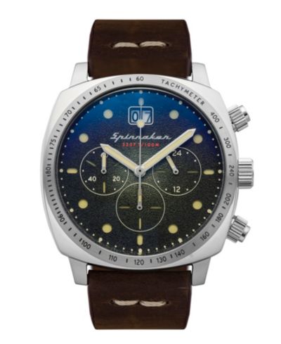 Мужские часы Spinnaker Men's Hull Chrono с кожаным ремешком, 42mm