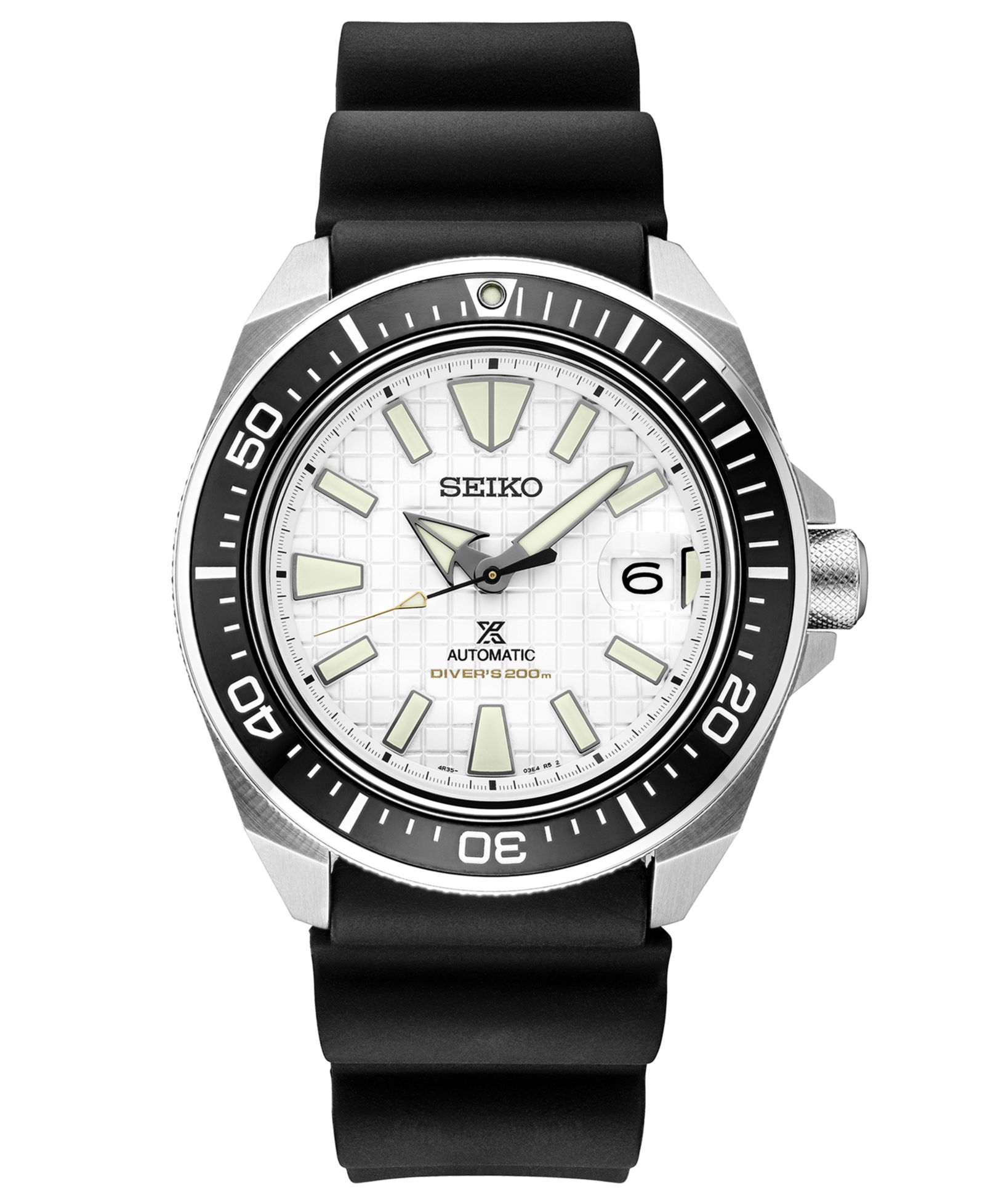 Мужские часы Seiko Automatic Prospex Black Silicone Strap 44mm