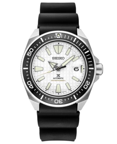 Мужские часы Seiko Automatic Prospex Black Silicone Strap 44mm
