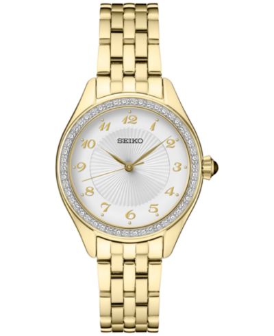 Seiko Женские часы со стальным браслетом 29mm, Gold-Tone