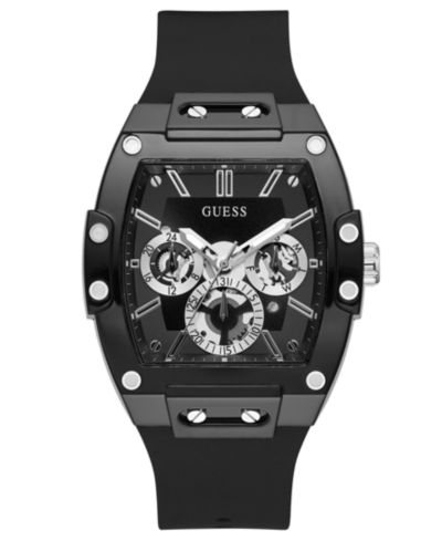 GUESS Мужские часы Phoenix Black Silicone Strap 43mm