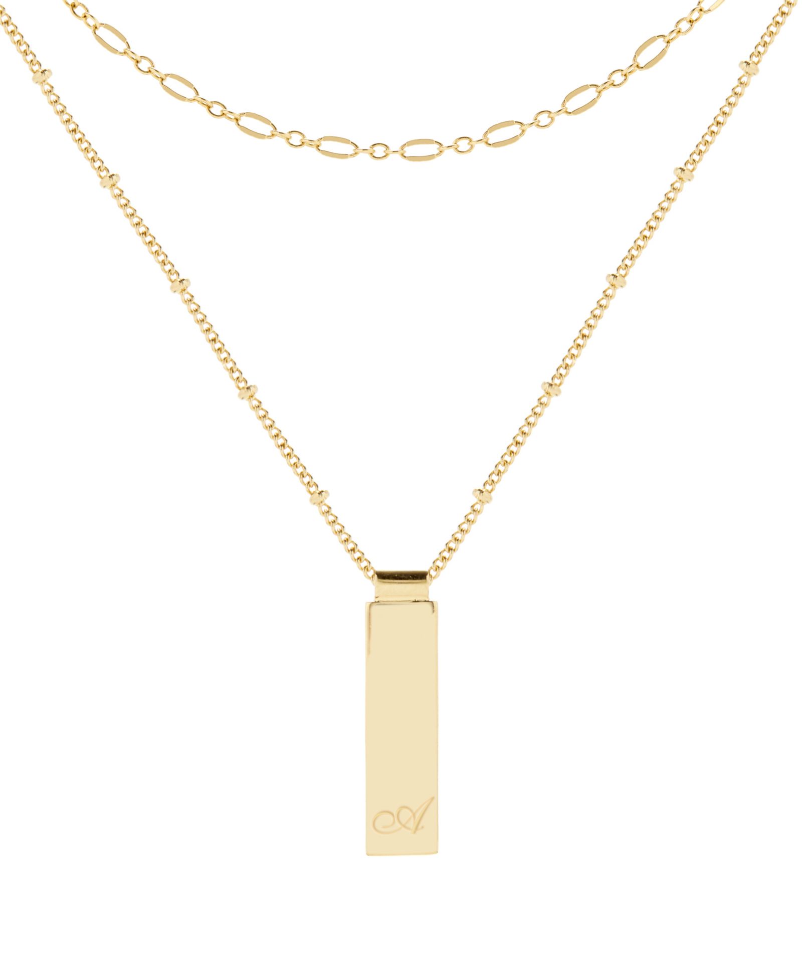 Набор из двух колье brook & york Maisie Initial Layering, 14K Gold Plated