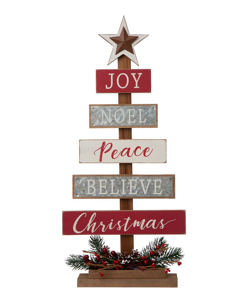 Деревянный декор Glitzhome Table Tree