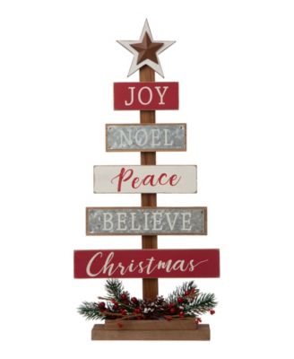 Glitzhome Wooden Sign Table Tree decor