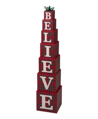 Двусторонний декор для крыльца Glitzhome Wooden "Believe"