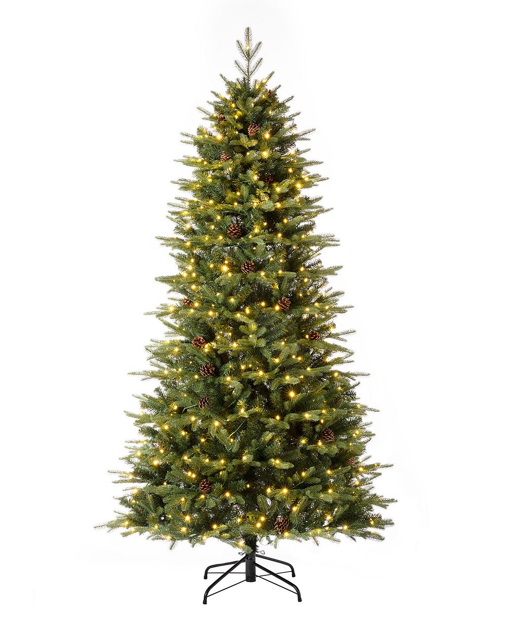 Искусственная рождественская елка Glitzhome 7ft Pre-Lit Green Fir с 500 LED Lights, Multi-color, с пультом управления