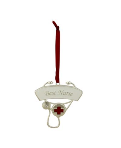 Рождественское украшение Northlight Plated "Best Nurse" со стетоскопом и европейским кристаллом