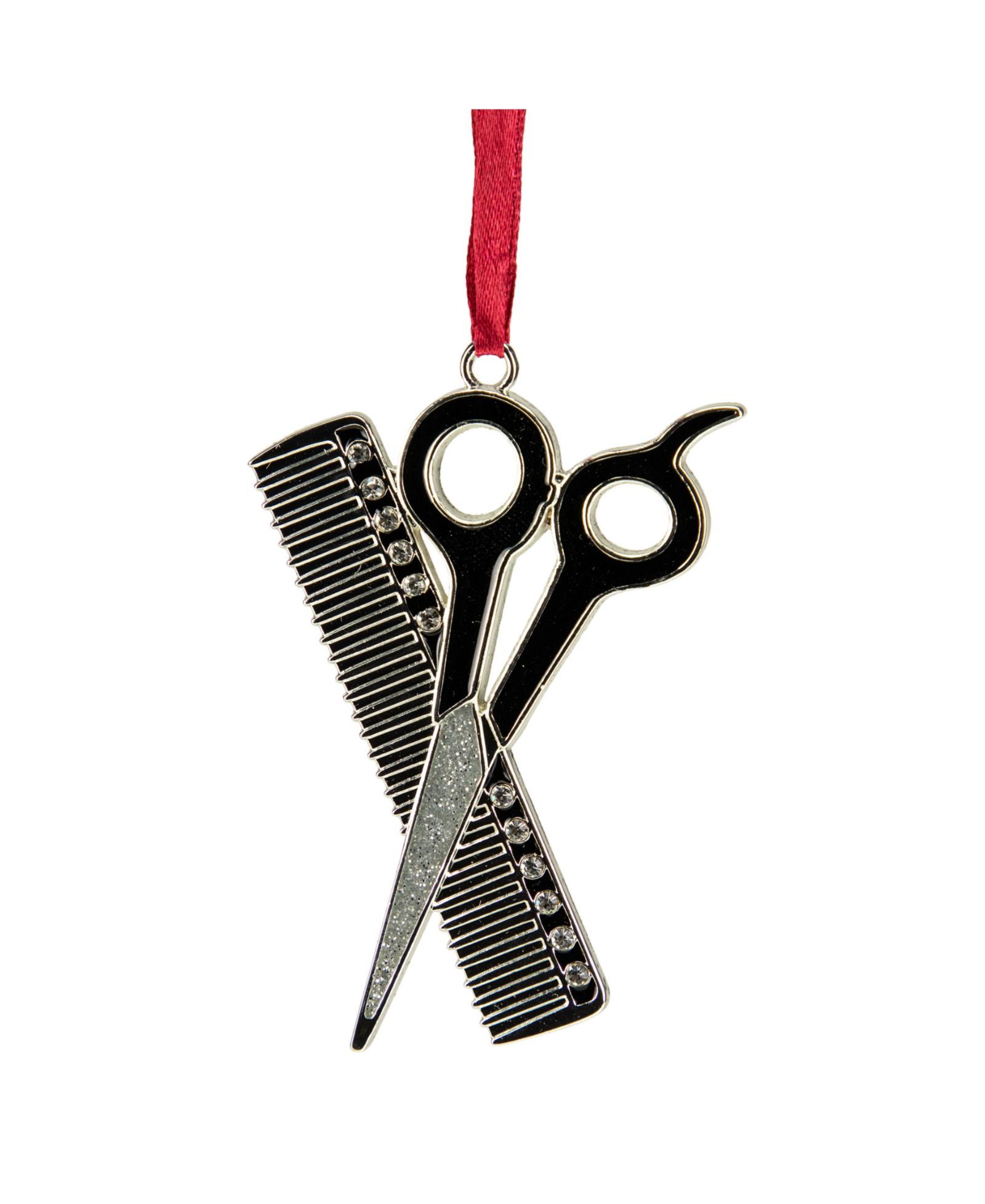 Украшение на елку Northlight Plated Barber Scissors and Comb с европейскими кристаллами