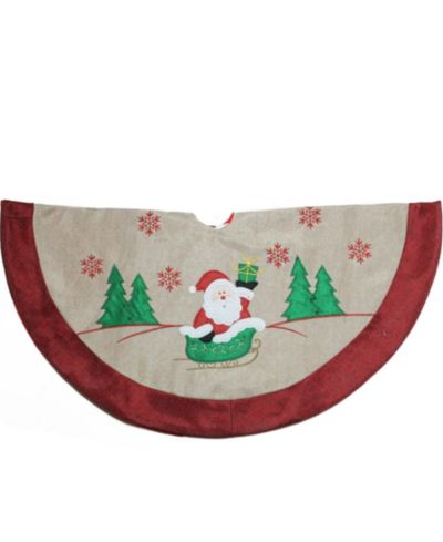 Northlight елочный коврик с вышивкой Santa Claus в санях из мешковины