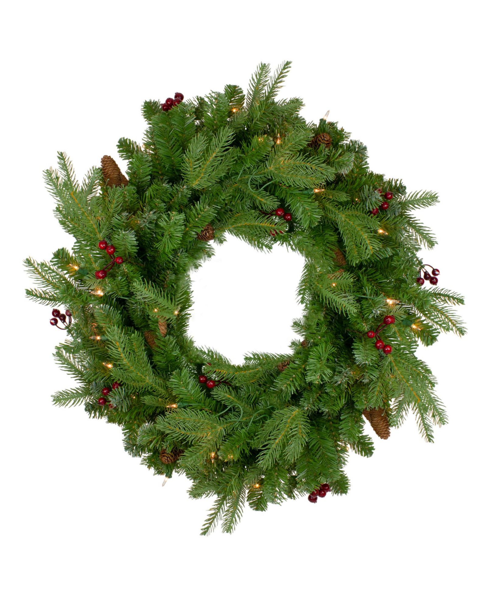Рождественский венок Northlight Pre-Lit Mixed Winter Berry Pine