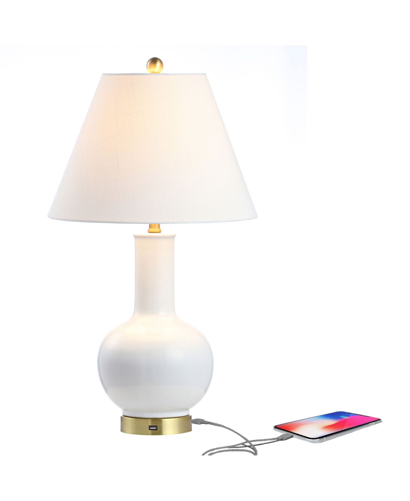 Han Ceramiciron Contemporary USB Charging LED Table Lamp