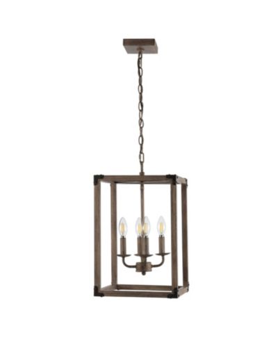 JONATHAN Y Magnolia 4-Light Adjustable Rustic Farmhouse LED Pendant
