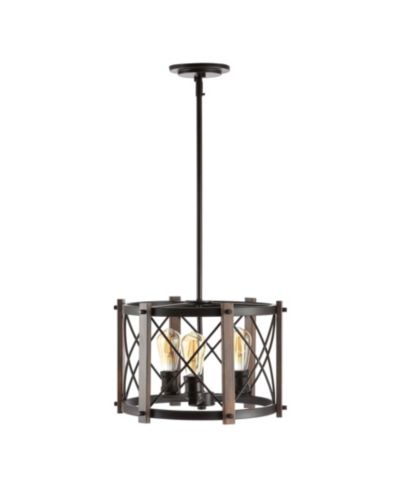 JONATHAN Y Ferme 3-Light Adjustable Rustic Farmhouse LED Pendant