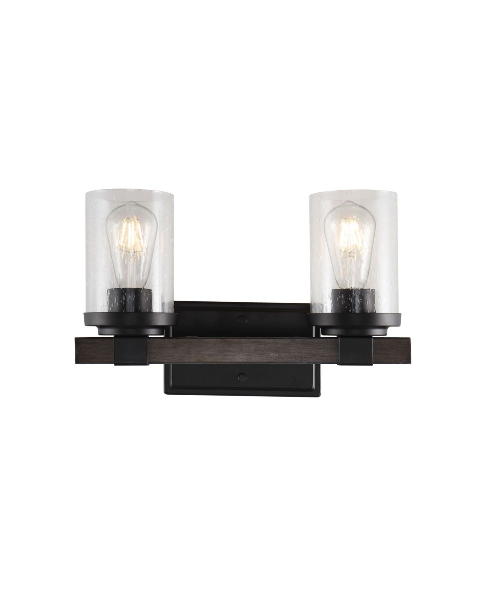 Bungalow Iron/Seeded Glass Rustic Farmhouse LED Vanity Light
