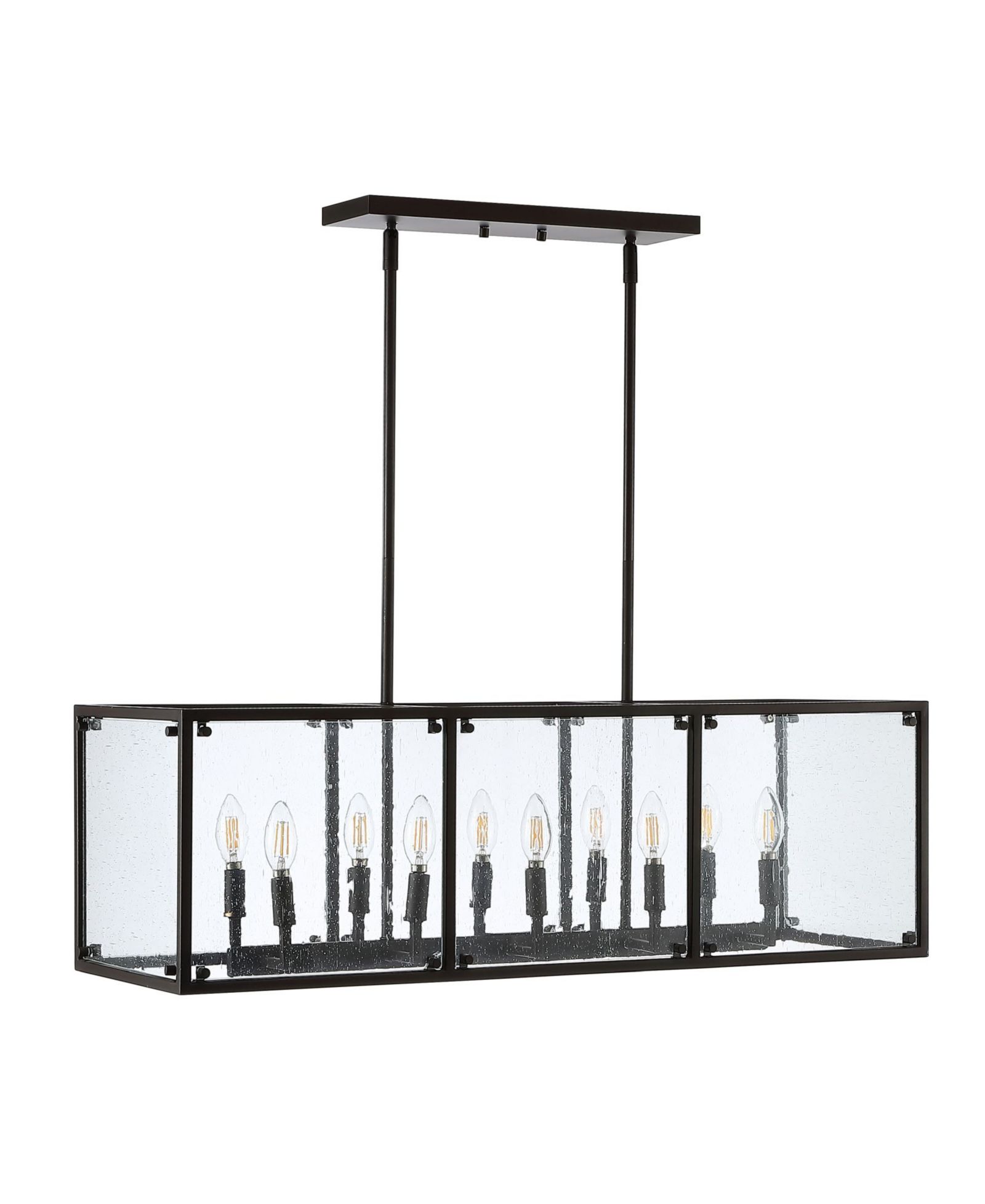 JONATHAN Y Paysan Linear 10-Light Adjustable Rustic Farmhouse LED Pendant