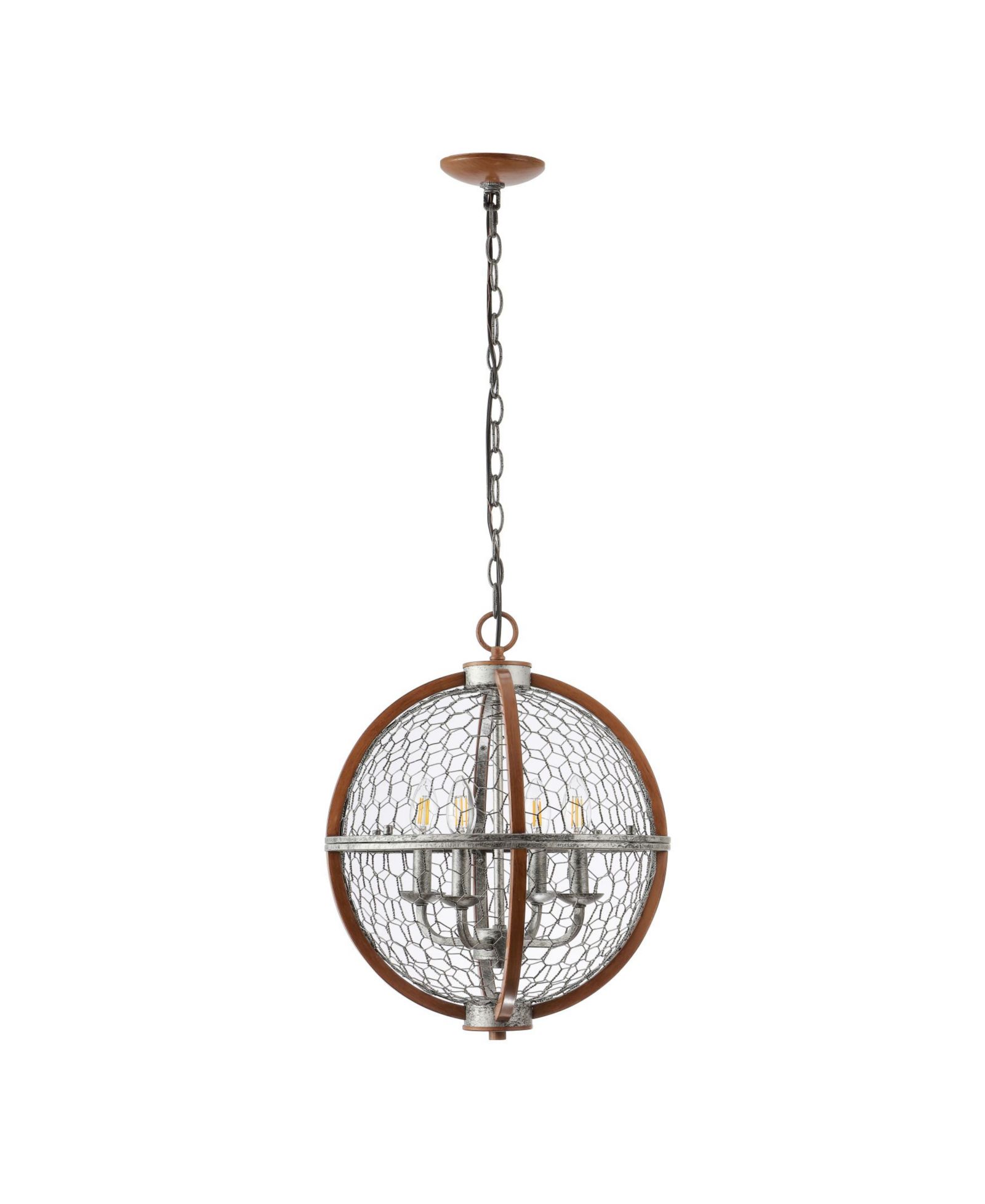JONATHAN Y Gaines 4-Light Adjustable Rustic Industrial LED Pendant